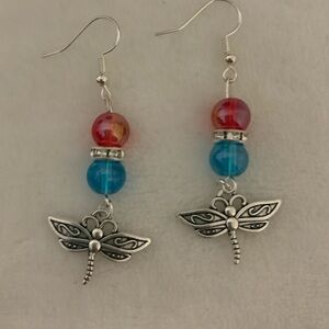 Dragonfly Charm Dangle Earrings